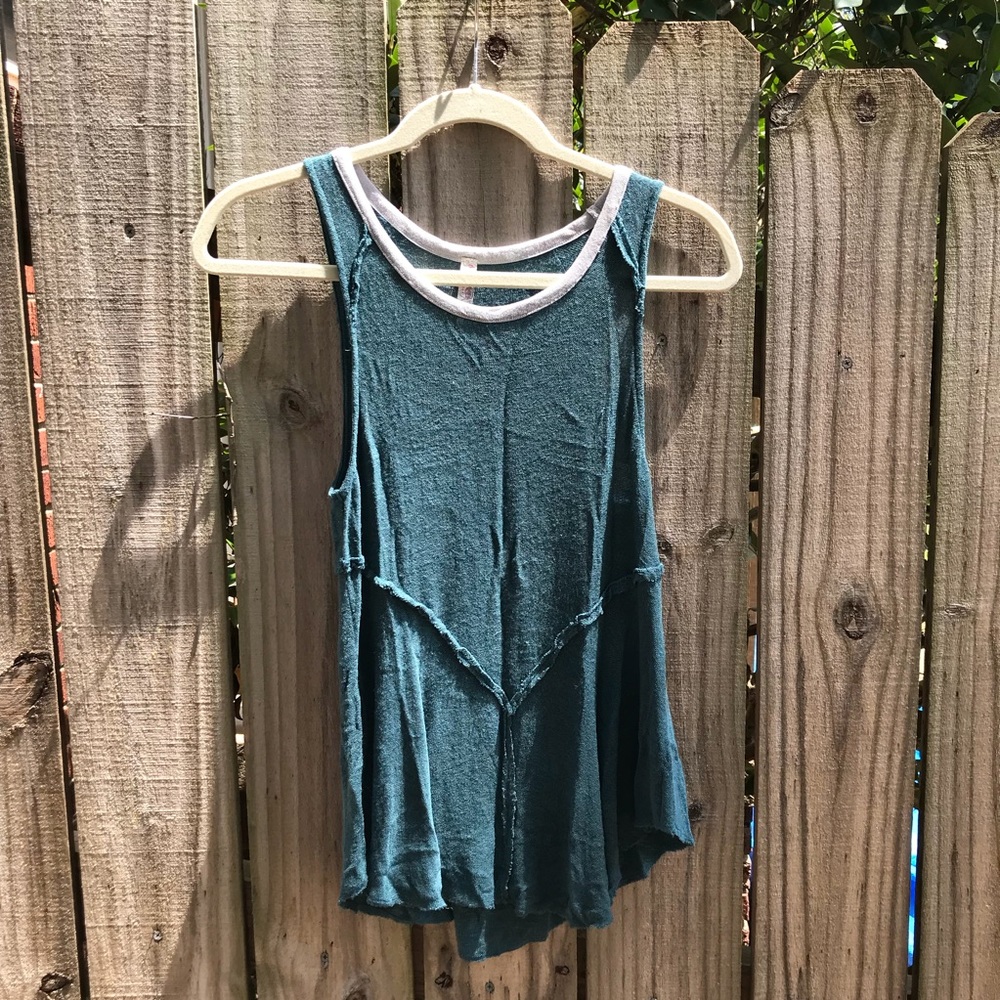 Free People tank top in sea blue-green!